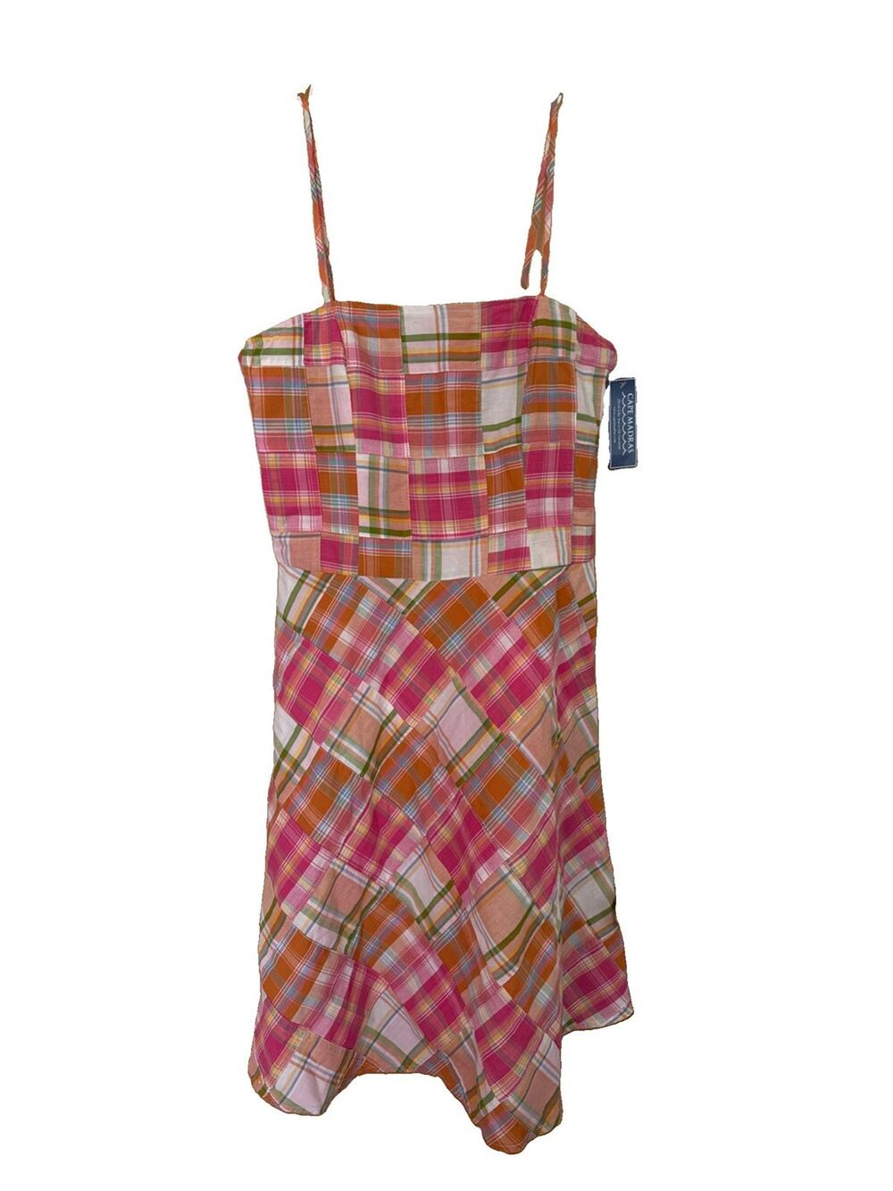 Cape Madras Cape Madras of Maine Pink Summer Dress Plaid Womens Size 2 NWT.